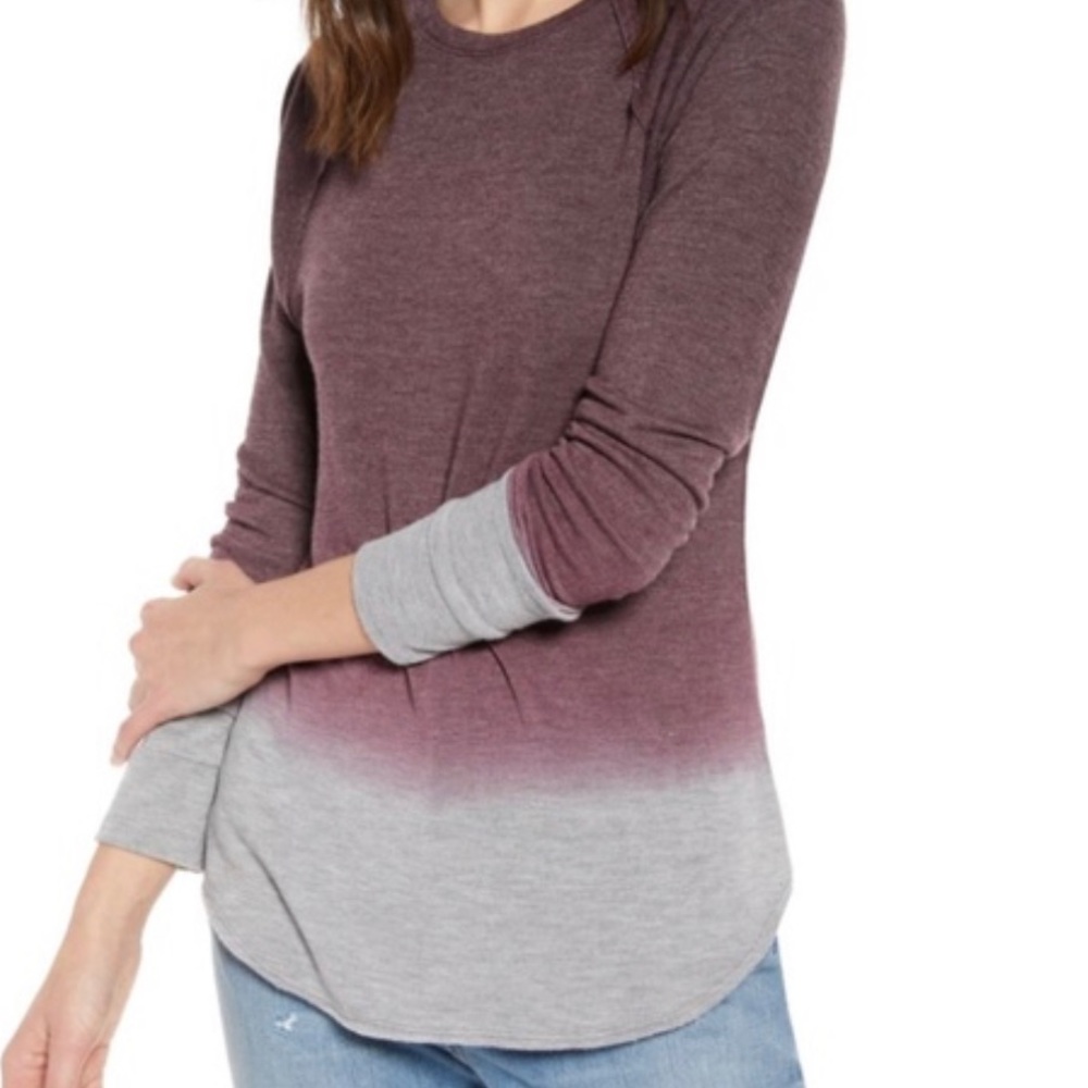 Treasure & Bond ombré pull over long sleeve shirt